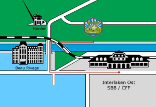 Karte  - Anreise mit der Eisenbahn